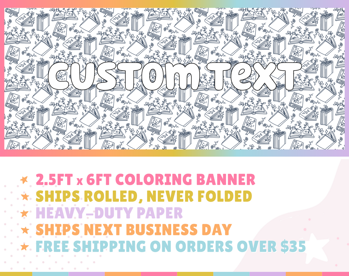 Books Custom Coloring Banner