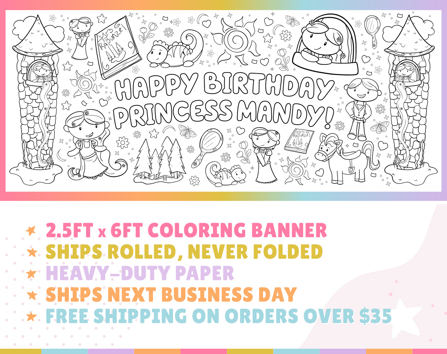 Rapunzel Princess Custom Coloring Banne (Copy)