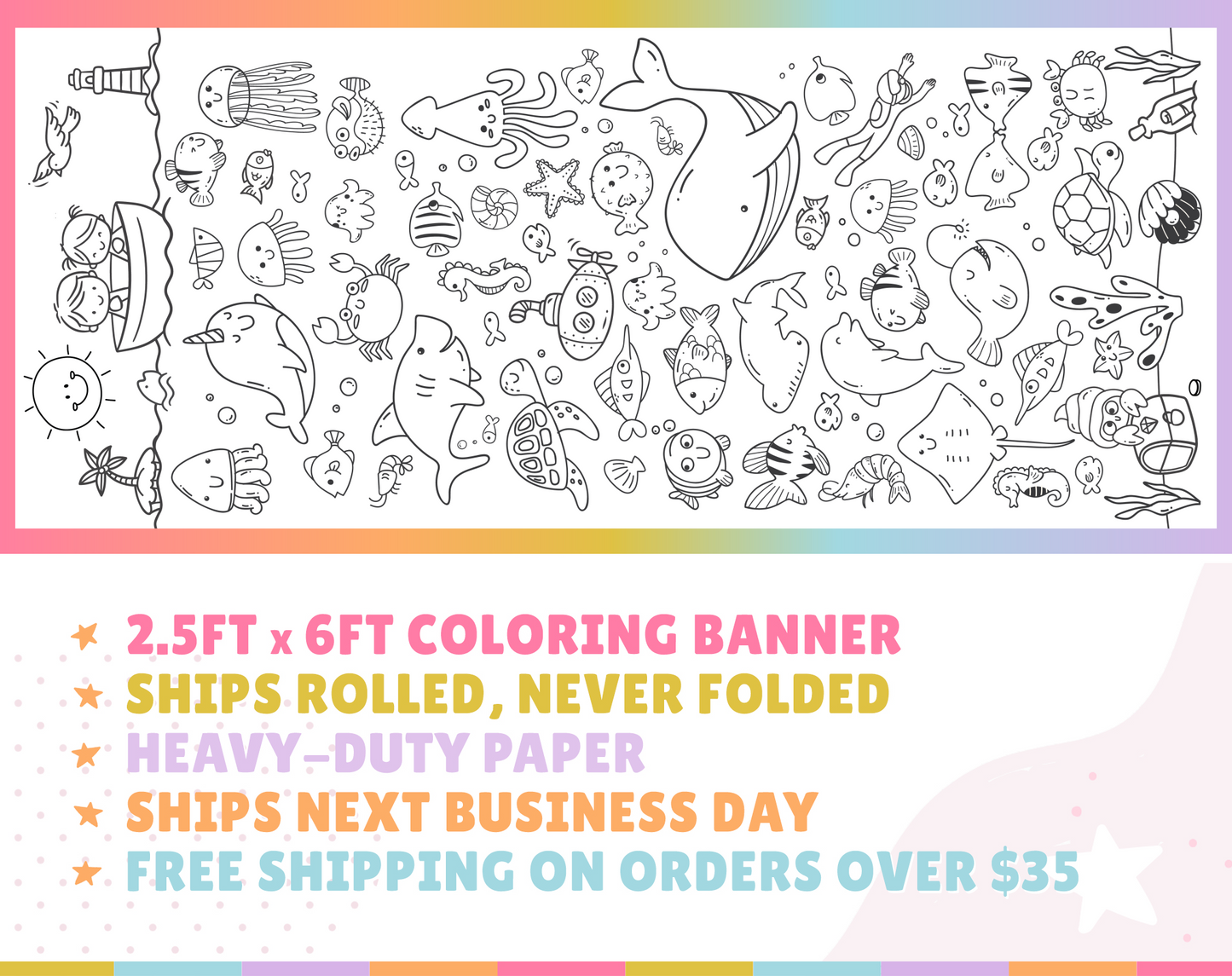 Under the Sea Coloring Banner