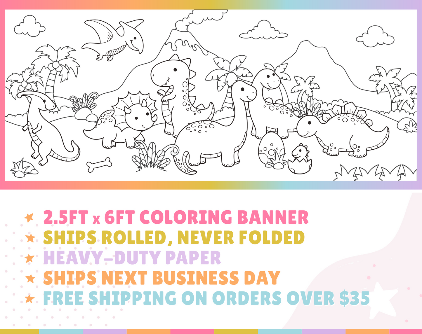 Dinosaur GIANT Coloring Banner