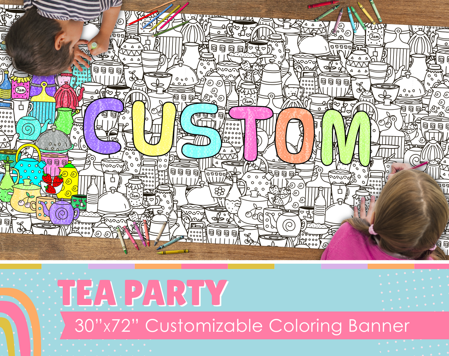 Tea Party Custom Coloring Banner