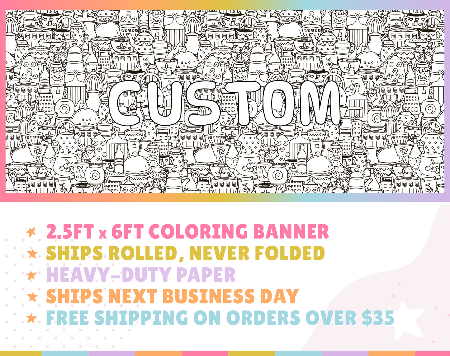 Tea Party Custom Coloring Banner