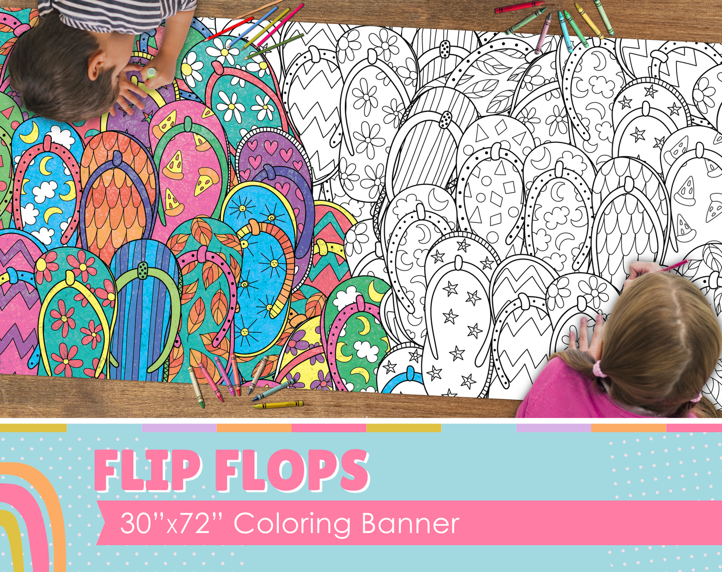 Flip Flops Custom Coloring Banner