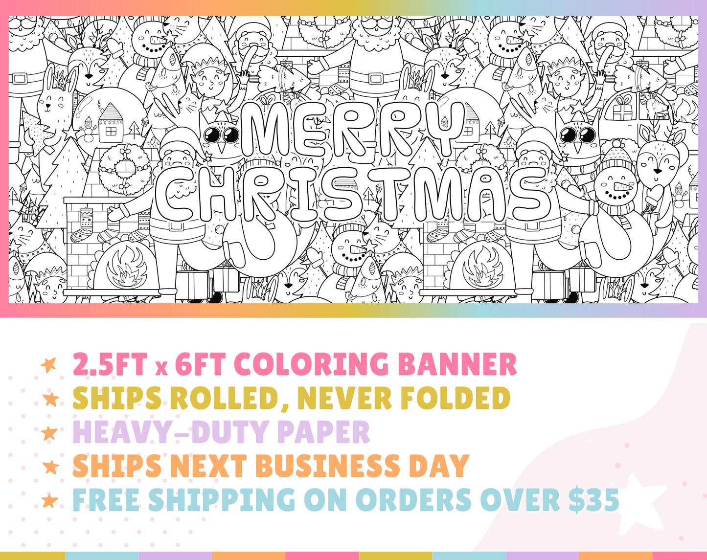 Christmas Santa Custom Coloring Banner
