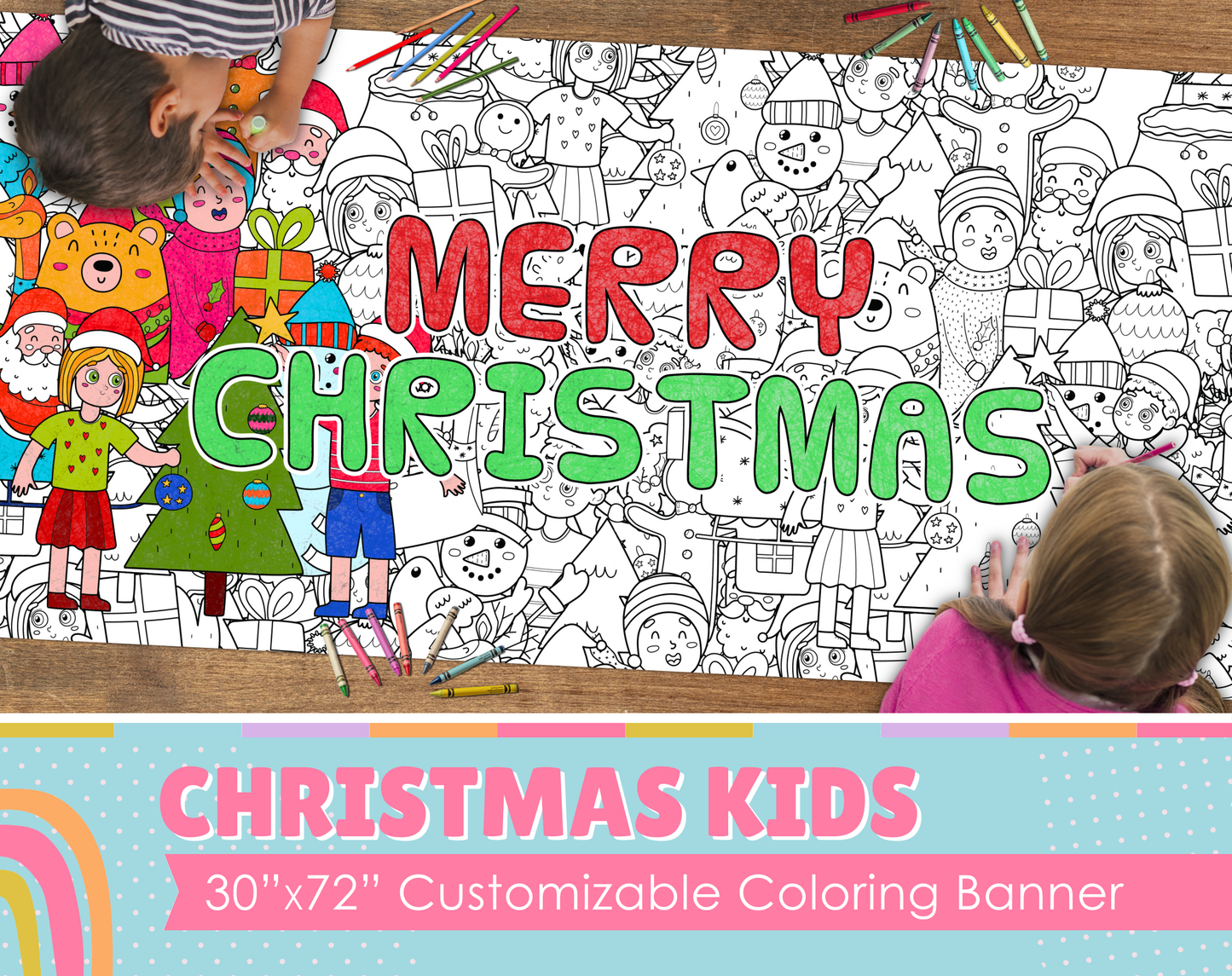 Christmas Kids Custom Coloring Banner