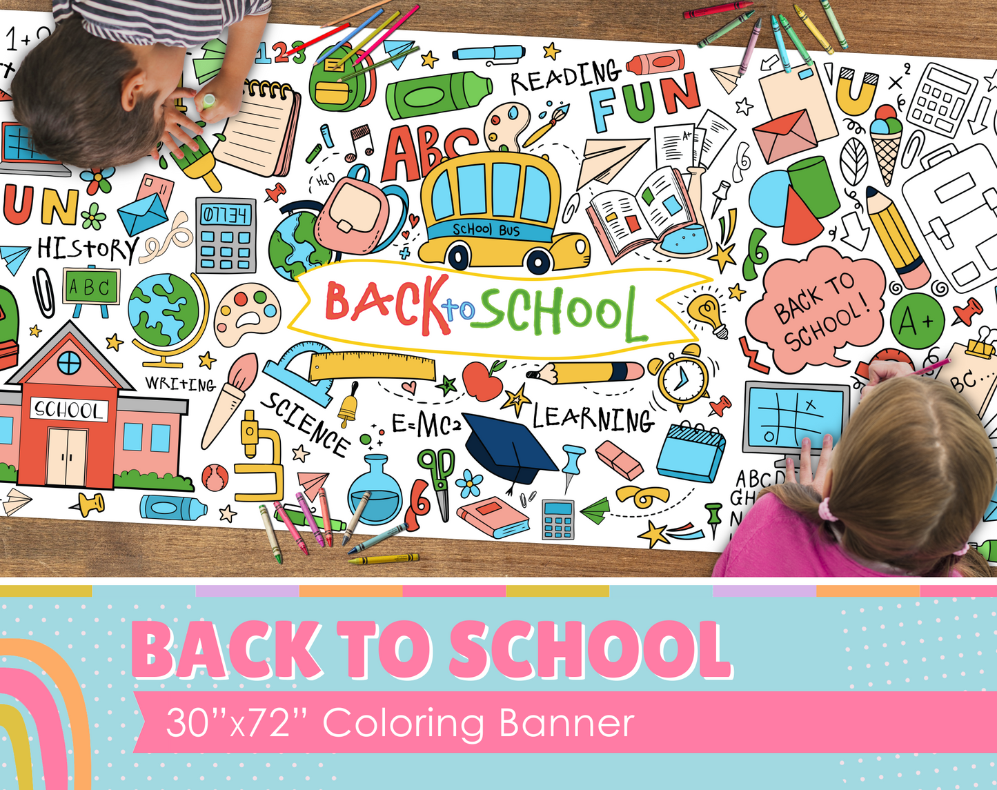 Back to School Coloring Banner