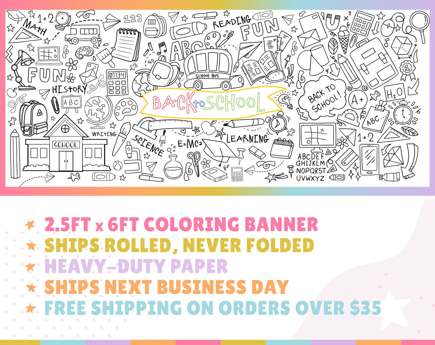 Back to School Coloring Banner