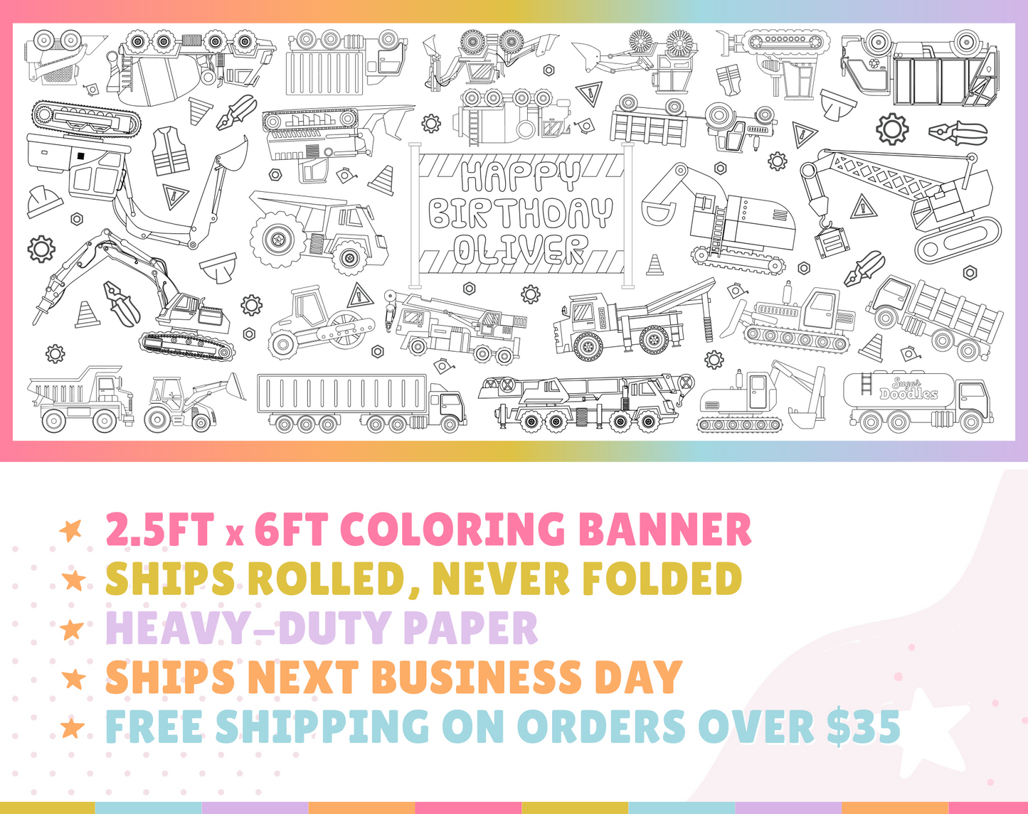 Construction Custom Coloring Banner