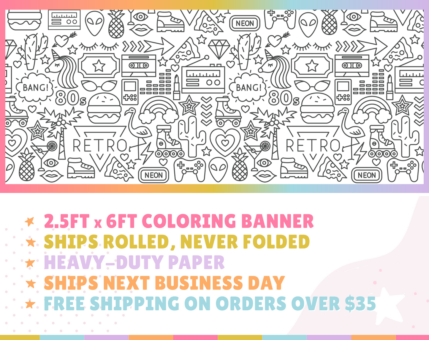 80's Retro Coloring Banner