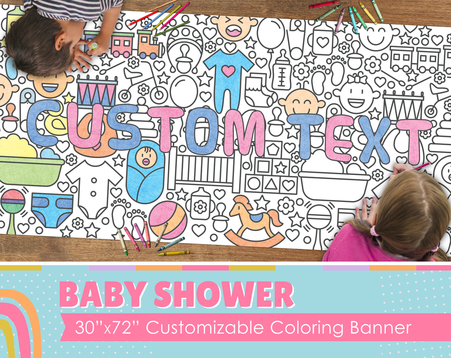 Baby Shower Custom Coloring Banner