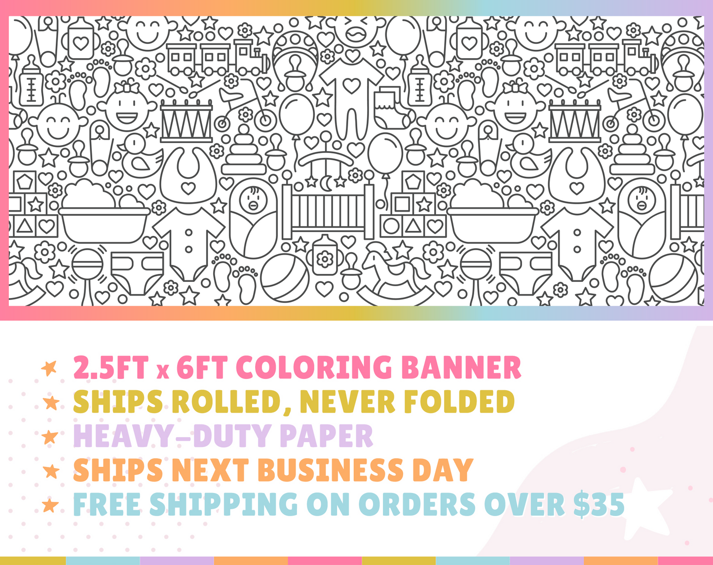 Baby Shower Custom Coloring Banner