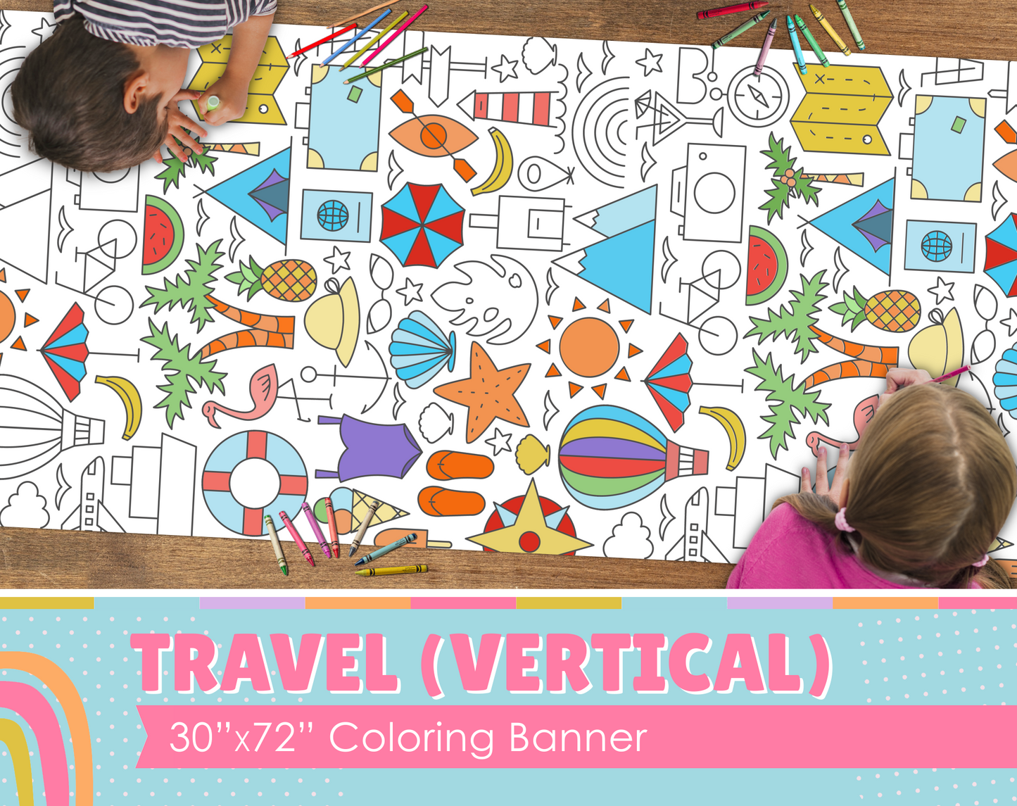 Travel Coloring Banner