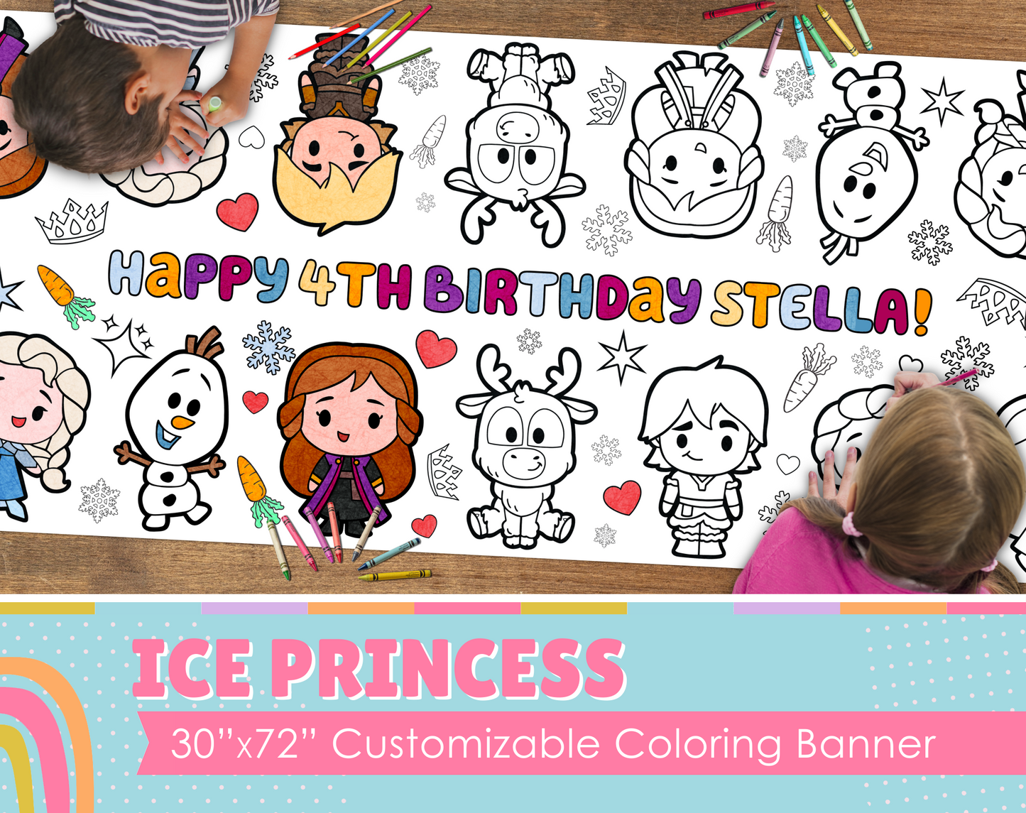 Ice Princess Custom Coloring Banner