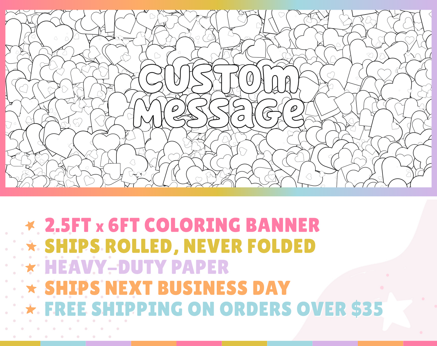 Hearts Coloring Banner