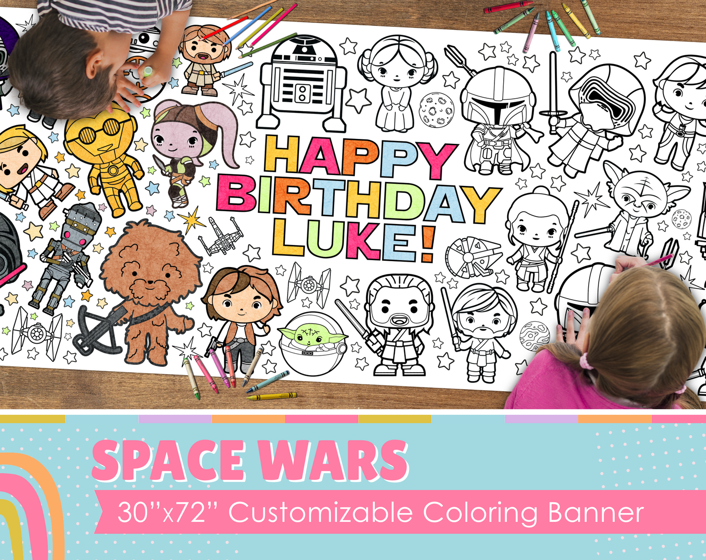 Space Characters Custom Coloring Banner
