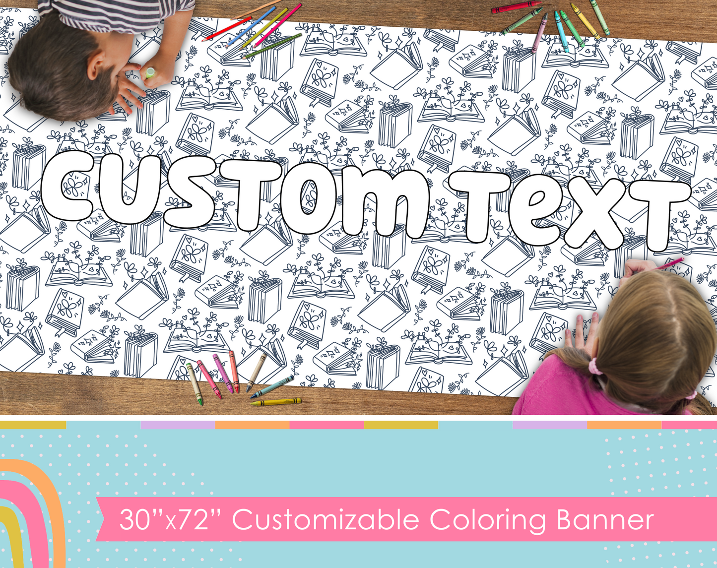 Books Custom Coloring Banner