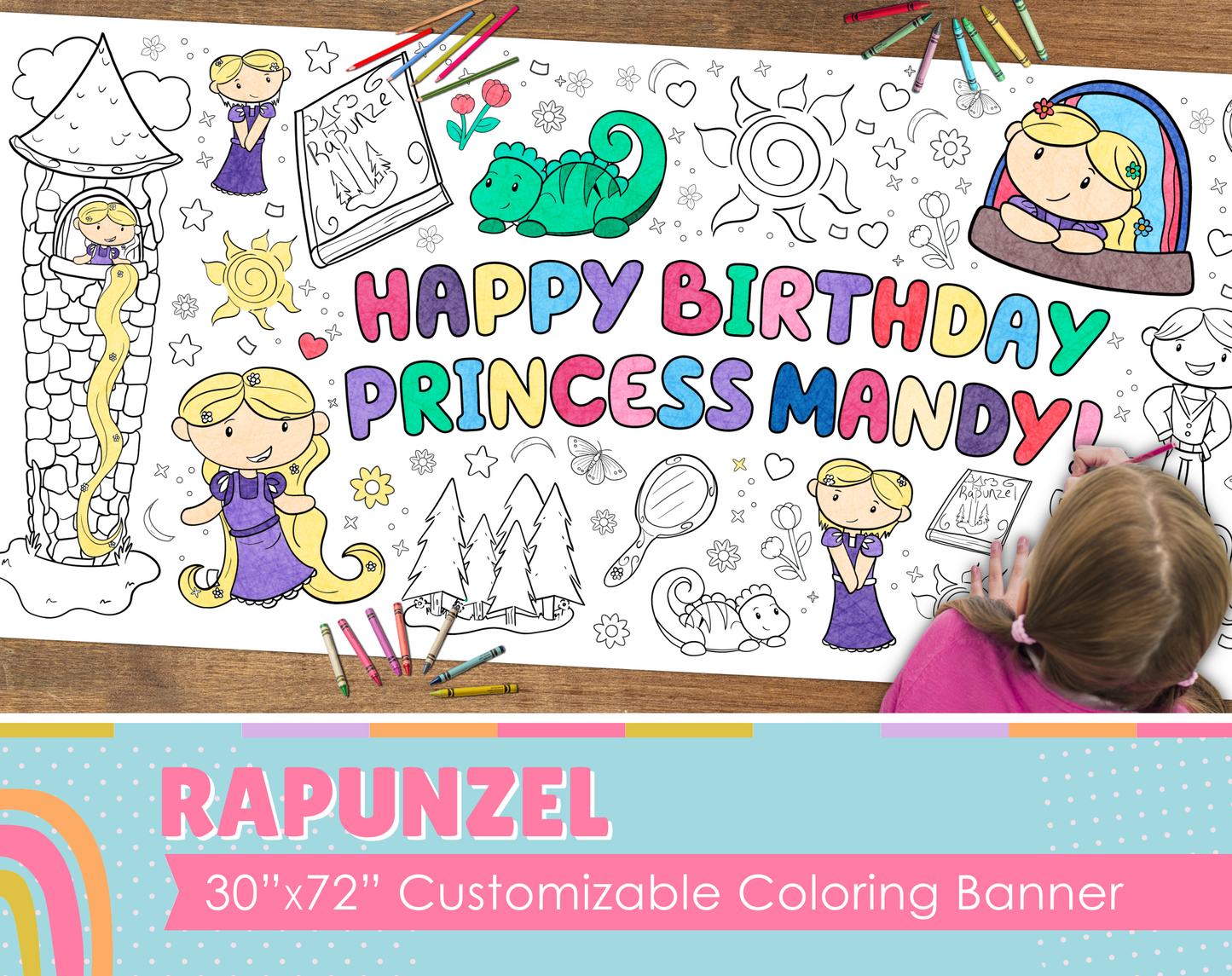 Rapunzel Princess Custom Coloring Banne (Copy)