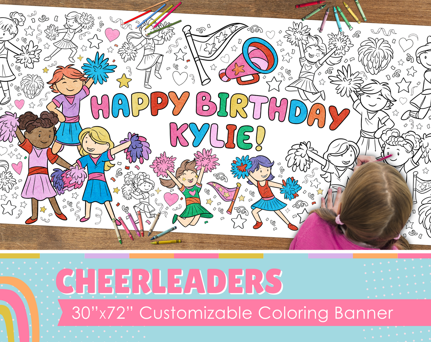 Cheer Customizable Coloring Banner