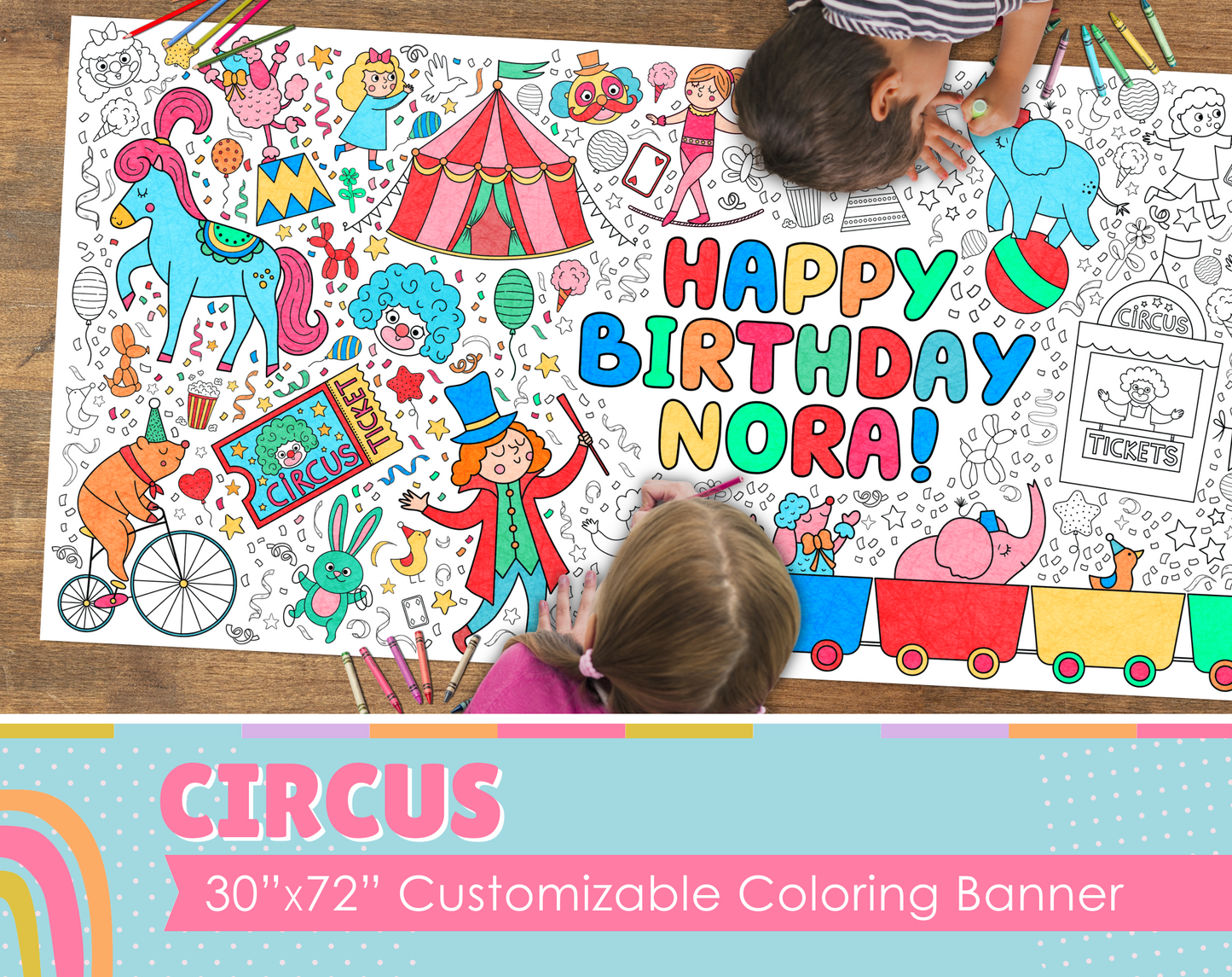 Circus Coloring Banner
