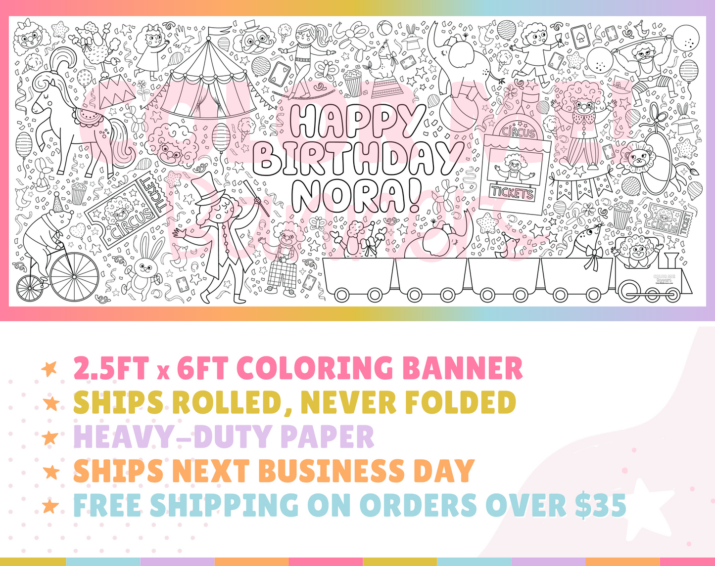 Circus Coloring Banner