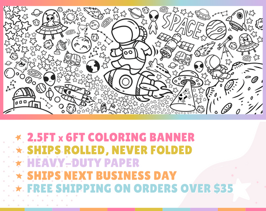 Outer Space Coloring Banner