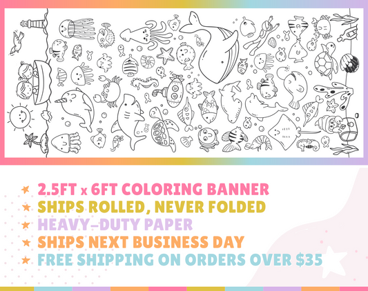 Under the Sea Coloring Banner