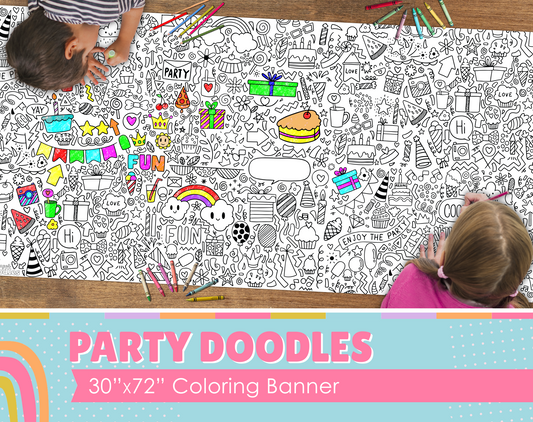 Party Doodles Coloring Banner
