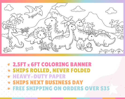 Dinosaur GIANT Coloring Banner