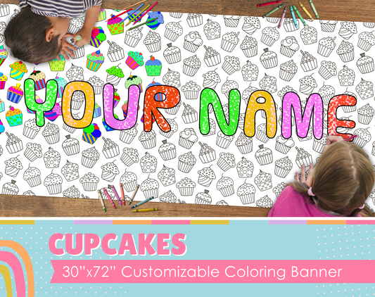 Cupcakes Custom Coloring Banner
