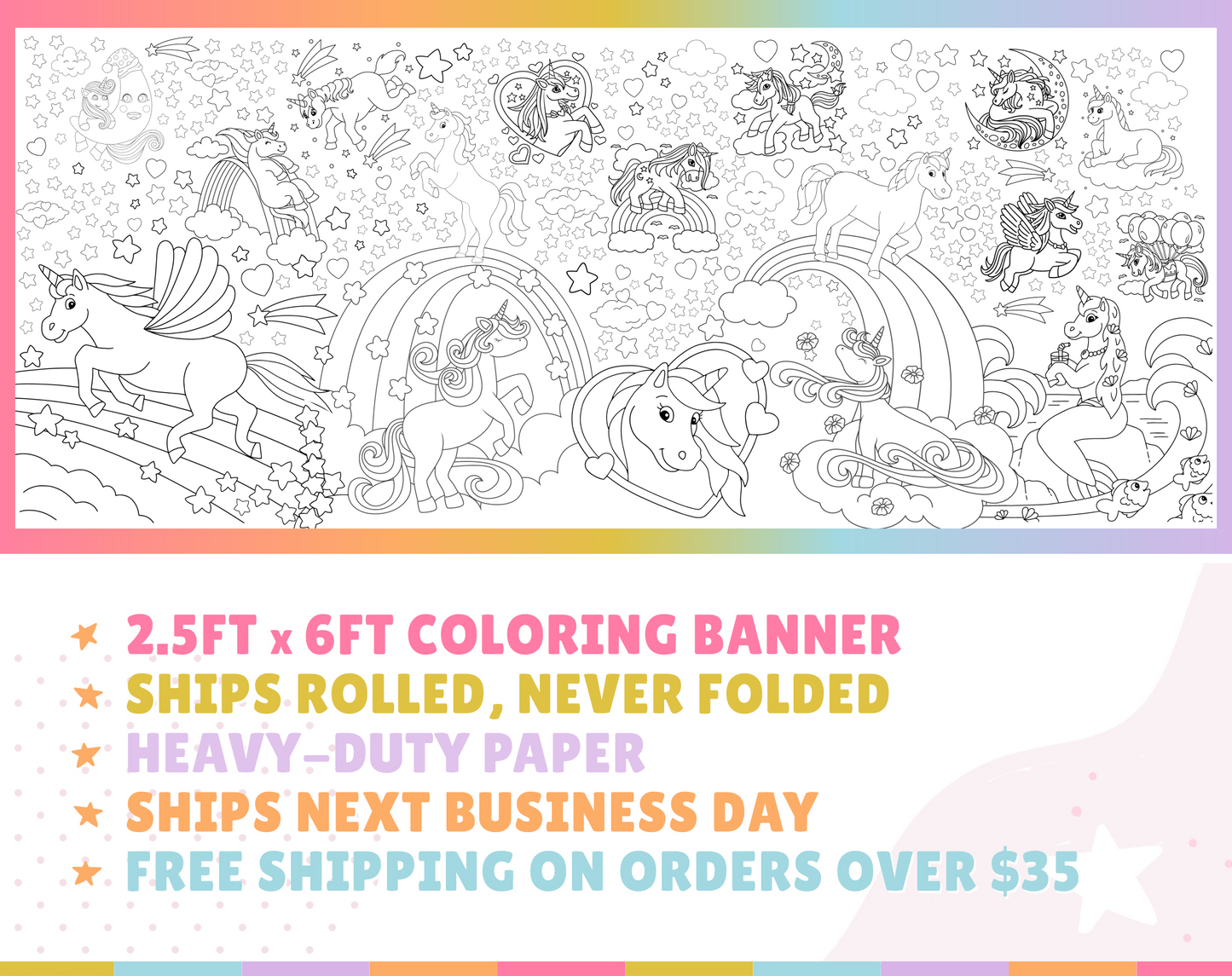 Unicorn Scene Coloring Banner