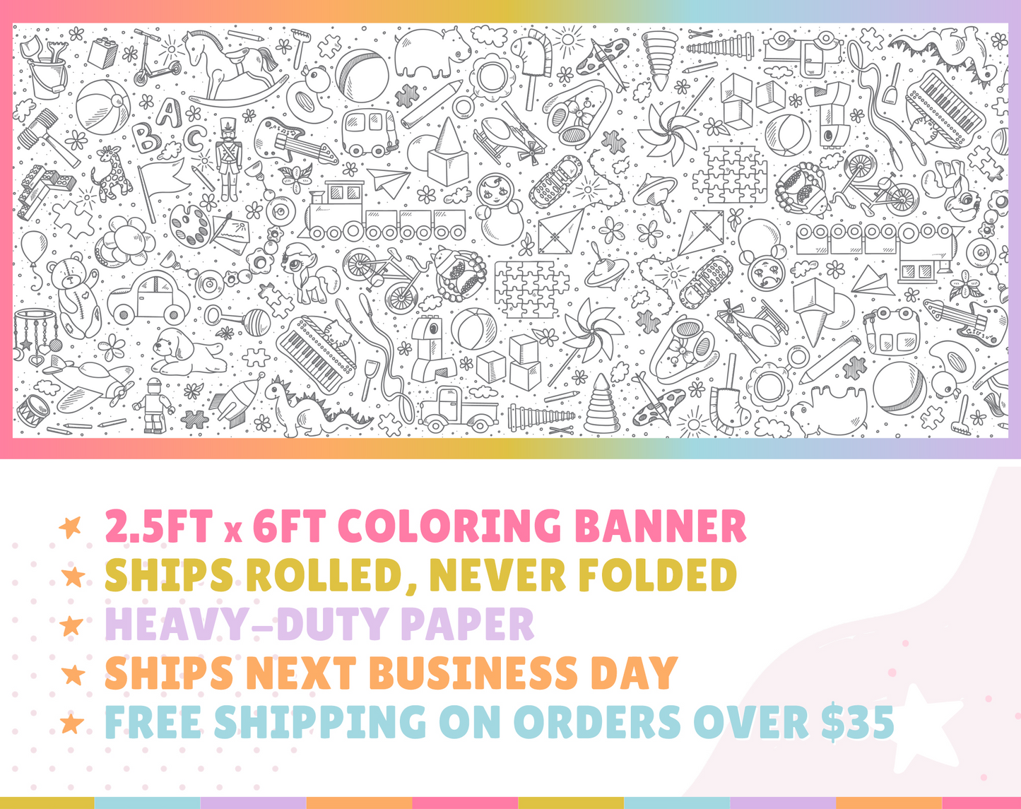 Toy Doodles Coloring Banner