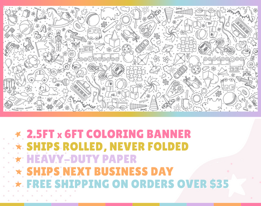 Toy Doodles Coloring Banner