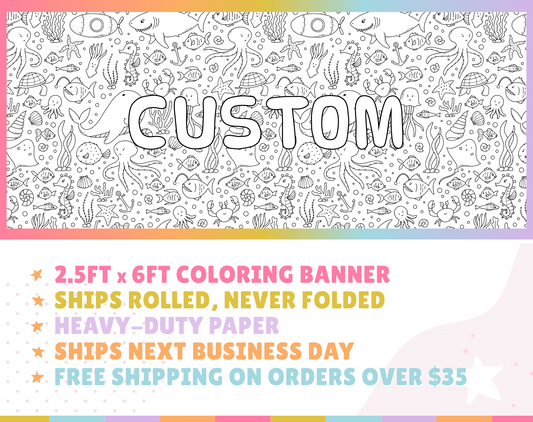 Ocean Doodles Custom Coloring Banner