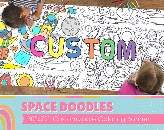 Space Doodles Custom Coloring Banner
