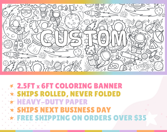 Space Doodles Custom Coloring Banner