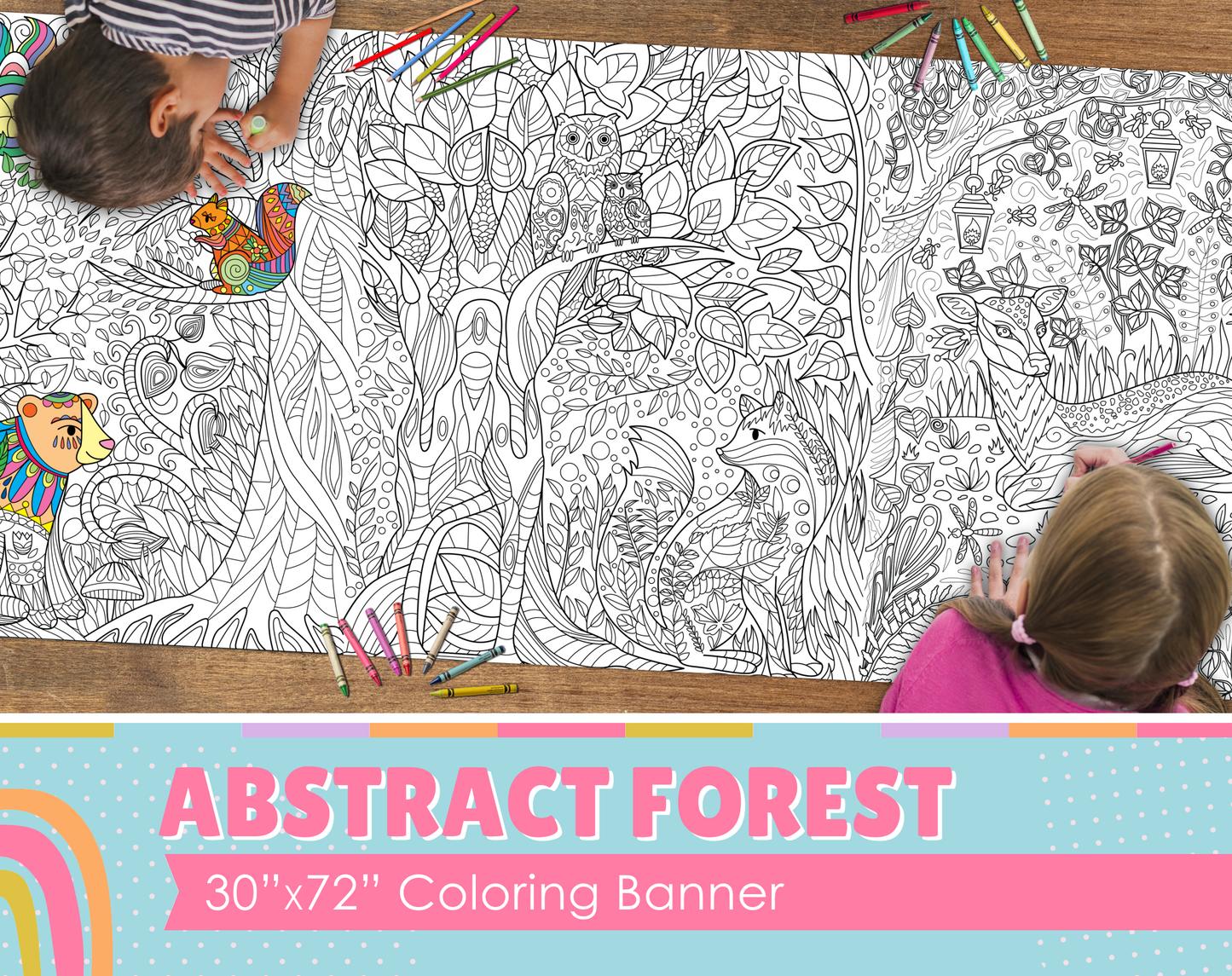 Abstract Forest Coloring Banner