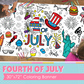 Fourth of July Coloring Banner
