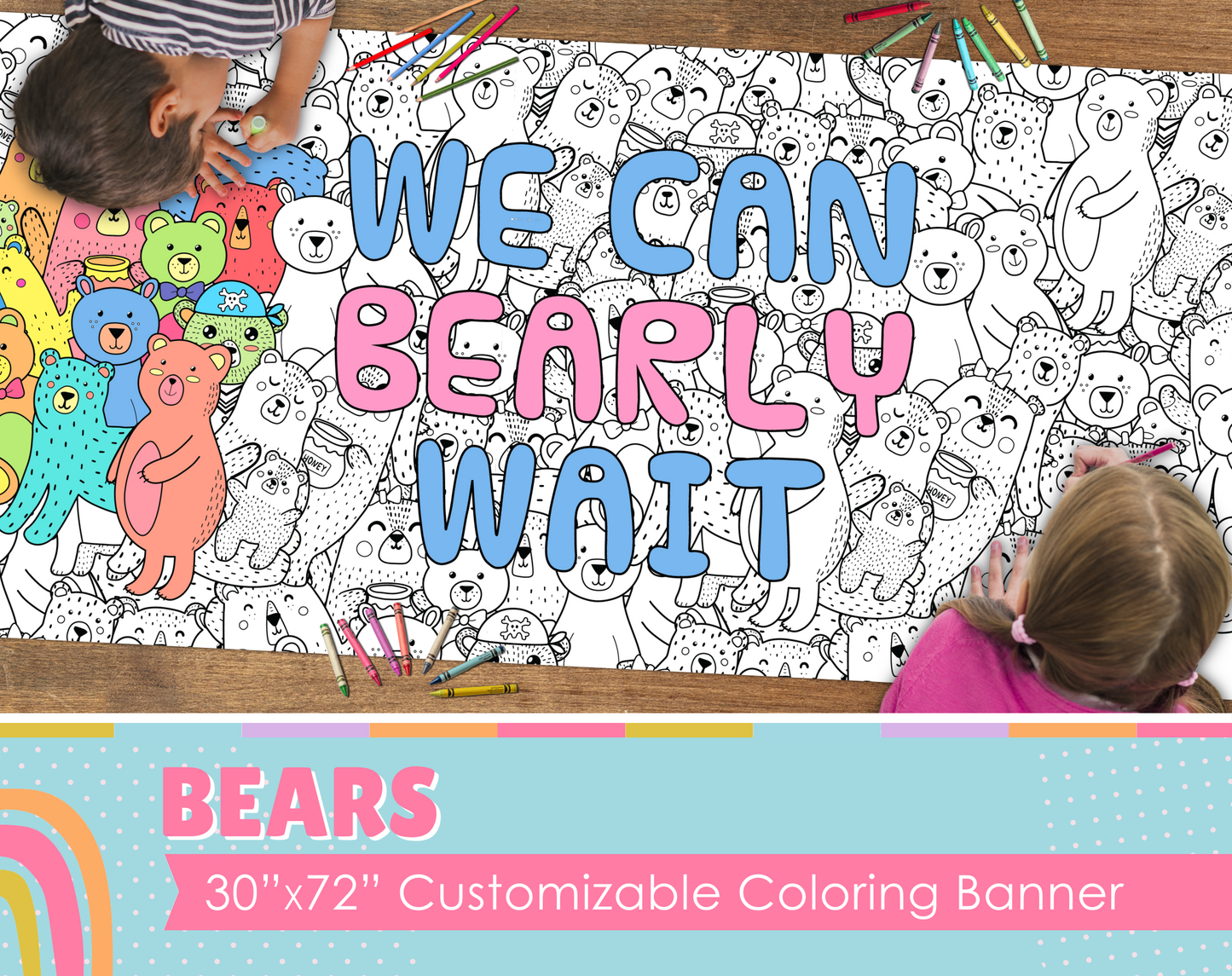 Bear Doodles Custom Coloring Banner