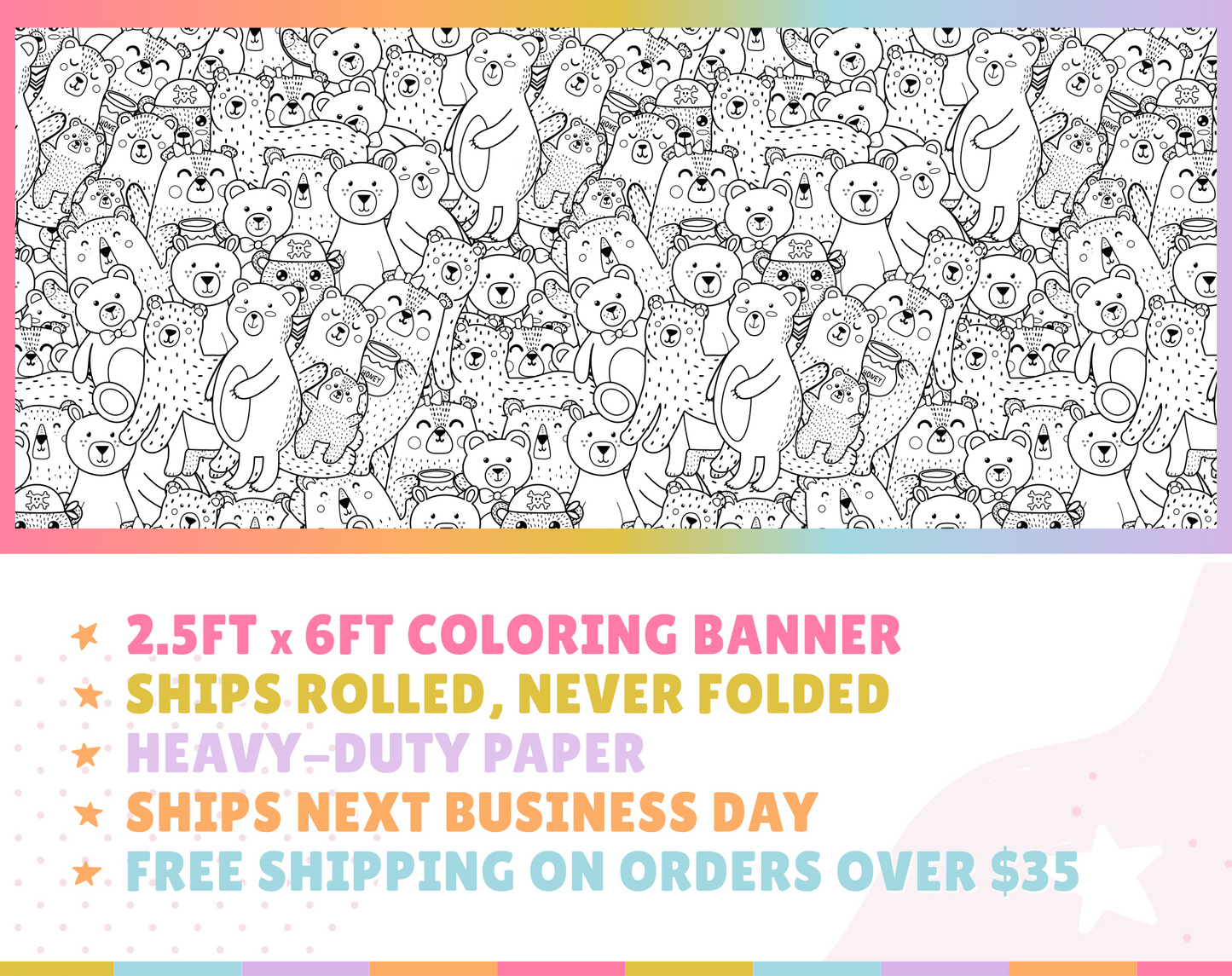Bear Doodles Custom Coloring Banner
