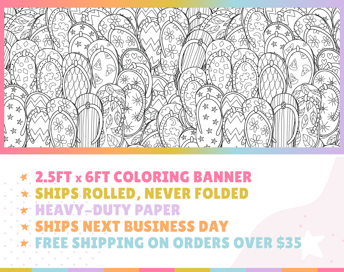 Flip Flops Custom Coloring Banner