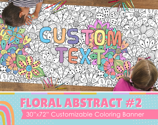 Floral Abstract #2 Custom Coloring Banner