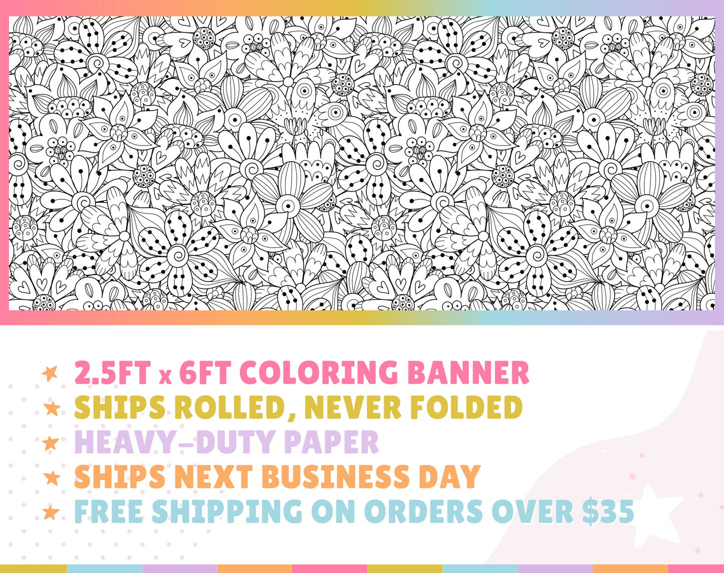 Floral Abstract #2 Custom Coloring Banner