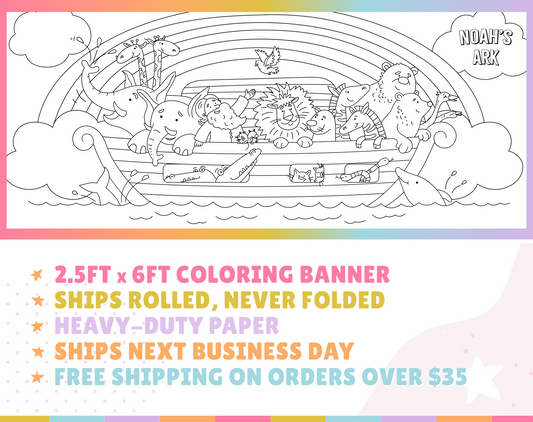 Noah's Ark Coloring Banner