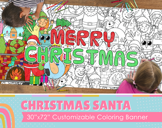 Christmas Santa Custom Coloring Banner