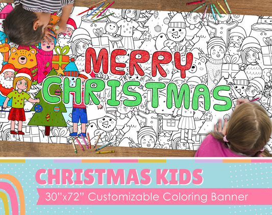 Christmas Kids Custom Coloring Banner