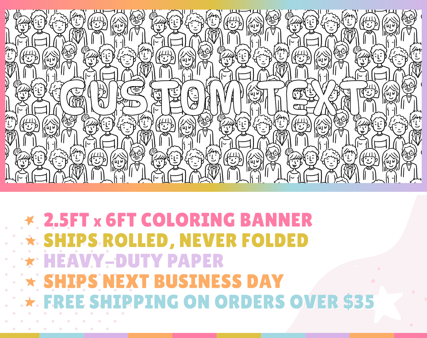 People Custom Coloring Banner