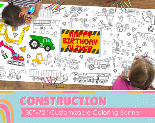 Construction Custom Coloring Banner