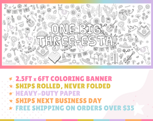 Llama Fiesta Coloring Banner