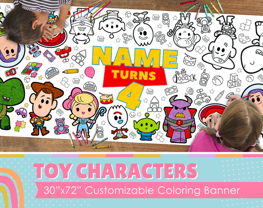Toy Characters Custom Coloring Banner