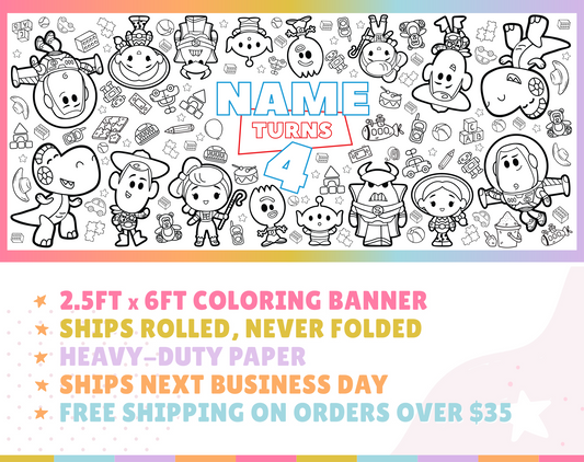 Toy Characters Custom Coloring Banner
